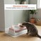 Elevated cat food and water bowl set for Indoor cats &amp; Kittens, Durable plastic pet feeder with Dual bowls, Non-toxic materials, and Anti-slip base, Easy to clean, 33 cm (PINK)