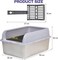 Stainless steel cat litter box with Splash guard, litter Scoop, Rust-resistant, and Grid design, Heavy-duty metal cat toilet tray for Indoor cats &amp; Kittens, Easy to clean, 50 cm (Grey)