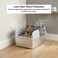 Stainless steel cat litter box with Splash guard, litter Scoop, Rust-resistant, and Grid design, Heavy-duty metal cat toilet tray for Indoor cats &amp; Kittens, Easy to clean, 50 cm (Grey)