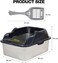 Stainless steel cat litter box with Scoop, Anti-splash design, Grid design, Non-stick, and Odor resistant, Open top kitty toilet for Indoor cats &amp; kittens, Easy to clean (BLACK)