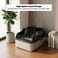 Stainless steel cat litter box with Scoop, Anti-splash design, Grid design, Non-stick, and Odor resistant, Open top kitty toilet for Indoor cats &amp; kittens, Easy to clean (BLACK)