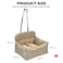 Dog car seat bed with removable cushion, Safety leash, Calming raised sides, and Non-slip bottom, Breathable rectangle seat bed for Puppies, Suitable for Travel, 55 cm (Beige)
