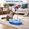 Interactive cat ball track toy with spring feather attachment, self-play cat toy for indoor cats and kittens, enhances physical exercise, mental stimulation, and daily fun (BLUE)
