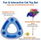 Interactive feather cat toy with Rolling ball track, Engaging exercises and training toy for Indoor cats &amp; kittens, Promote active play, stress relief, and Independent fun, 40 cm (Blue)