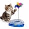 Interactive feather cat toy with Rolling ball track, Engaging exercises and training toy for Indoor cats &amp; kittens, Promote active play, stress relief, and Independent fun, 40 cm (Blue)