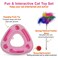 Interactive feather cat toy with Rolling ball track, Engaging exercises and training toy for Indoor cats &amp; kittens, Promote active play, stress relief, and Independent fun, 40 cm (Pink)