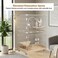 Cat cage with Rolling casters, Elevated Lounging platforms, Secure locking doors, and Leak-proof base, Heavy-duty metal cat enclosure for Indoor cats &amp; kittens, Easy to assemble, 101 cm (Beige)