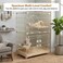 Cat cage with Rolling casters, Elevated Lounging platforms, Secure locking doors, and Leak-proof base, Heavy-duty metal cat enclosure for Indoor cats &amp; kittens, Easy to assemble, 101 cm (Beige)