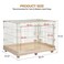 Metal cat cage kennel for cats &amp; small dogs, Durable pet playpen with Lockable doors, Metal frame, Rolling wheels, and Leak-proof base, Ideal for Indoor/Outdoor use, 85 cm (Beige)