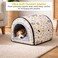 Pet bed house for Small to Medium-sized dogs, Enclosed calming shelter with Removable cushion, Portable handle, Durable zipper, and Non-slip base, Easy to clean, 55 cm (White)
