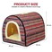 Pet bed house for Small to Medium-sized dogs, Enclosed calming shelter with Removable cushion, Portable handle, Durable zipper, and Non-slip base, Easy to clean, 55 cm (Red)