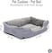 Pet bed with Soft plush, Low entry, Portable and Lightweight, 53 cm Cozy indoor lounger for puppies and kitten, Pet cushion with Raised sides, Comfortable, Warm, Washable &amp; Breathable Pet Sofa, (Grey)