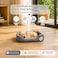 Pet bed with Soft plush, Low entry, Portable and Lightweight, 53 cm Cozy indoor lounger for puppies and kitten, Pet cushion with Raised sides, Comfortable, Warm, Washable &amp; Breathable Pet Sofa, (Grey)
