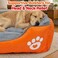 Orthopedic dog bed for Medium dogs, Soft plush pet sofa bed with Raised bolsters design, Soft plush surface, and Non-slip bottom, Comfortable calming puppy cushion, Easy to clean, 80 cm (Orange)