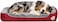 Orthopedic dog bed for Large dogs, Washable plush pet bed with raised bolster sides, Soft plush interior, and Non-slip bottom, Comfortable indoor dog sofa bed, Easy to clean, 90 cm (Red)