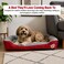 Orthopedic dog bed for Medium dogs, Soft plush pet sofa bed with Raised bolsters design, Soft plush surface, and Non-slip bottom, Comfortable calming puppy cushion, Easy to clean, 80 cm (Red)