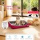 Pet bed with Soft plush, Low entry, Portable and Lightweight, 61 cm Cozy indoor lounger for small Dogs and Cats, Pet cushion with Raised sides, Comfortable, Warm, Washable &amp; Breathable Pet Sofa, (Red)