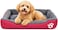 Pet bed with Soft plush, Low entry, Portable and Lightweight, 61 cm Cozy indoor lounger for small Dogs and Cats, Pet cushion with Raised sides, Comfortable, Warm, Washable &amp; Breathable Pet Sofa, (Red)