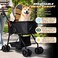 Pet Stroller for Cats, Small &amp; Medium Dogs, Foldable 96 cm Travel Cart with Mesh Ventilation, Storage Basket, Cup Holder and 4 Wheels for Shopping &amp; Outdoor Use, Dog stroller with Portable, (Beige)