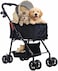 Pet Stroller for Cats, Small &amp; Medium Dogs, Foldable 96 cm Travel Cart with Mesh Ventilation, Storage Basket, Cup Holder and 4 Wheels for Shopping &amp; Outdoor Use, Dog stroller with Portable, (Beige)