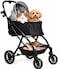 Pet Stroller for Cats, Small &amp; Medium Dogs, Foldable 106 cm Travel Cart with Mesh Ventilation, Storage Basket, Cup Holder and 4 Wheels for Shopping &amp; Outdoor Use, Dog stroller with Portable, (Grey)