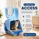 Cat toilet with Privacy Door, Anti-Tracking Grid, Top Lift Lid, and Scoop Included, 54 cm Enclosed litter box with Carry Handle, Odor Control, Easy to clean, Storage box, and Durable Plastic, (Blue)