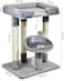 Multi-Level Cat Tree for Indoor Kittens and Adults, 67cm Cat Tower with Sisal Scratching Posts, Hanging Toy, and Large Padded Top Bed, Cat Furniture with Soft Plush and Cozy Resting Platform, (Grey)
