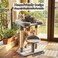 Multi-Level Cat Tree for Indoor Kittens and Adults, 67cm Cat Tower with Sisal Scratching Posts, Hanging Toy, and Large Padded Top Bed, Cat Furniture with Soft Plush and Cozy Resting Platform, (Grey)