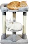 Multi-Level Cat Tree for Indoor Kittens and Adults, 67cm Cat Tower with Sisal Scratching Posts, Hanging Toy, and Large Padded Top Bed, Cat Furniture with Soft Plush and Cozy Resting Platform, (Grey)