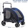 Pet trolley with 4 wheels, Durable, and Breathable Mesh Windows, 105 cm Pet Stroller Dogs &amp; Cats &ndash; All season, Portable and Foldable, Travel carrier with Removable Pad, and Adjustable Handle, (Blue)