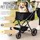 Dog Stroller with Storage Basket and Cup Holder, 106 cm Portable Foldable Pet Carrier Cart, Cat Trolley with 4 Wheels, Breathable Mesh Design, Cup Holder, Easy Handle and Adjustable Top Cover, (Grey)