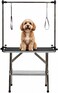 Pet grooming table for Medium to large dogs, Heavy-duty grooming station with Adjustable arm &amp; Noose, Waterproof surface, Foldable design, Storage tray, and Non-slip feet, 160 cm (Black)