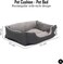 Pet cushion for Puppies and kitten, Soft Plush pet bed with Raised sides, Low entry, and Warm, 53 cm sleeping mat with Non-slip, Comfortable, Head &amp; Neck Support, and Breathable &amp; Light weight (Black)