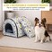 Dog bed house with Removable cushion, Portable handle, Durable zipper, and Non-slip base, Cozy cave pet house bed for Small to medium-sized dogs, Comfortable warm nest, Easy to clean, 55 cm (White)