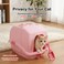 Cat litter box with Durable Plastic, Easy Handle, and Top Opening Lid, 54 cm Litter Tray for Indoor Cats, Odor Control, Easy to clean and Portable, Scoop Included, Anti-Tracking Grid, (Pink