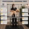 42-Inch Foldable dog grooming table with Adjustable grooming Arms, Waterproof surface, Storage tray, and Non-slip feet, Heavy-duty grooming table for Large dogs, Easy to assemble, 165 cm (Black)
