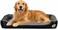 Orthopedic dog bed for Large dogs, Washable plush pet bed with raised bolster sides, Soft plush interior, and Non-slip bottom, Comfortable indoor dog sofa bed, Easy to clean, 90 cm (Black)