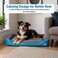 Orthopedic dog bed for Large dogs, Washable plush pet bed with raised bolster sides, Soft plush interior, and Non-slip bottom, Comfortable indoor dog sofa bed, Easy to clean, 90 cm (Blue)