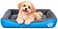 Pet bed with Soft plush, Low entry, Portable and Lightweight, 61 cm Cozy indoor lounger for small Dogs and Cats, Pet cushion with Raised sides, Comfortable, Warm, Washable &amp; Breathable Pet Sofa, (Blue)