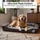 Orthopedic dog bed for Large dogs, Washable plush pet bed with raised bolster sides, Soft plush interior, and Non-slip bottom, Comfortable indoor dog sofa bed, Easy to clean, 90 cm (Dark-chocolate)