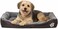 Orthopedic dog bed for Medium dogs, Soft plush pet sofa bed with Raised bolsters design, Soft plush surface, and Non-slip bottom, Comfortable calming puppy cushion, Easy to clean, 80 cm (Chocolate)