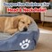 Orthopedic dog bed for Large dogs, Washable plush pet bed with raised bolster sides, Soft plush interior, and Non-slip bottom, Comfortable indoor dog sofa bed, Easy to clean, 90 cm (Grey)