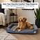 Orthopedic dog bed for Large dogs, Washable plush pet bed with raised bolster sides, Soft plush interior, and Non-slip bottom, Comfortable indoor dog sofa bed, Easy to clean, 90 cm (Grey)