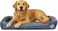 Orthopedic dog bed for Large dogs, Washable plush pet bed with raised bolster sides, Soft plush interior, and Non-slip bottom, Comfortable indoor dog sofa bed, Easy to clean, 90 cm (Grey)