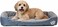 Orthopedic dog bed for Medium dogs, Soft plush pet sofa bed with Raised bolsters design, Soft plush surface, and Non-slip bottom, Comfortable calming puppy cushion, Easy to clean, 80 cm (Grey)