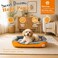 Pet cushion for dogs and Cats, Soft Plush pet bed with Raised sides, Low entry, and Warm, 73 cm sleeping mat with Non-slip, Comfortable, Head &amp; Neck Support, and Breathable &amp; Light weight (Orange)