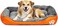 Pet cushion for dogs and Cats, Soft Plush pet bed with Raised sides, Low entry, and Warm, 73 cm sleeping mat with Non-slip, Comfortable, Head &amp; Neck Support, and Breathable &amp; Light weight (Orange)