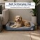Dog bed with Bolstered sides, Soft plush surface, and Non-slip bottom, Plush Orthopedic pet sofa bed for Small and Medium indoor dogs, Easy to clean, 80 cm (Grey)