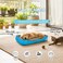 Pet cushion for Small dogs and Cats, Soft Plush pet bed with Raised sides, Low entry, and Warm, 61 cm sleeping mat with Non-slip, Comfortable, Head &amp; Neck Support, and Breathable &amp; Light weight (Blue)