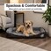 Dog bed with Bolstered sides, Soft plush surface, and Non-slip bottom, Plush Orthopedic pet sofa bed for Small and Medium indoor dogs, Easy to clean, 80 cm (Chocolate)